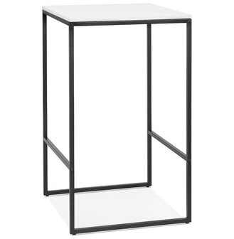 Hoge, industri&euml;le &#039;ORTOS&#039; tafel met wit blad en zwarte structuur