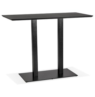 Zwarte hoge design tafel &#039;ZUMBA BAR&#039; met zwarte metalen poot - 150x70 cm