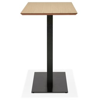 Hoge design tafel &#039;ZUMBA BAR&#039; van natuurlijk afgewerkt hout met zwarte metalen poot - 150x70 cm