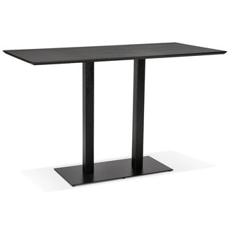Zwarte hoge design tafel &#039;ZUMBA BAR&#039; met zwarte metalen poot - 180x90 cm