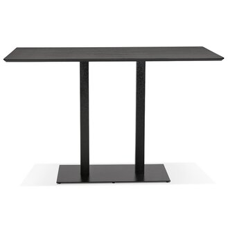 Zwarte hoge design tafel &#039;ZUMBA BAR&#039; met zwarte metalen poot - 180x90 cm