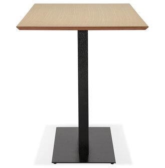 Hoge design tafel &#039;ZUMBA BAR&#039; van natuurlijk afgewerkt hout met zwarte metalen poot - 180x90 cm