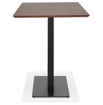 Hoge design tafel &#039;ZUMBA BAR&#039; met notenhouten afwerking en zwarte metalen poot - 180x90 cm