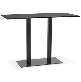 Zwarte design statafel &#039;AUSTIN BAR&#039; met zwarte metalen poot - 160x80 cm