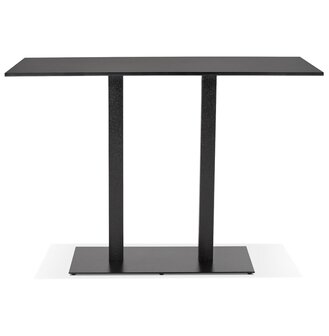 Zwarte design statafel &#039;AUSTIN BAR&#039; met zwarte metalen poot - 160x80 cm