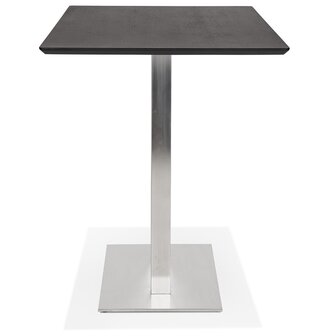 Zwarte hoge design tafel &#039;MAMBO BAR&#039; met geborsteld metalen poot - 180x90 cm