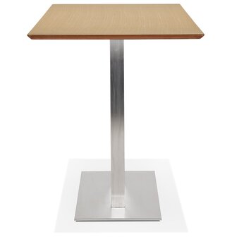 Hoge design tafel &#039;MAMBO BAR&#039; van natuurlijk afgewerkt hout met geborsteld metalen poot - 180x90 cm