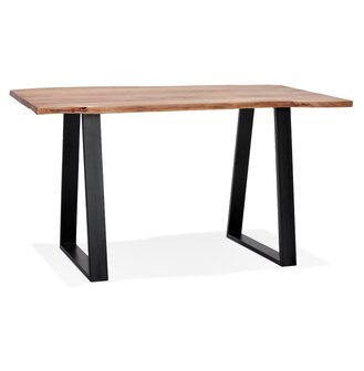 Table de bar haute &#039;RAFA&#039; en bois massif et m&eacute;tal - 160x90 cm