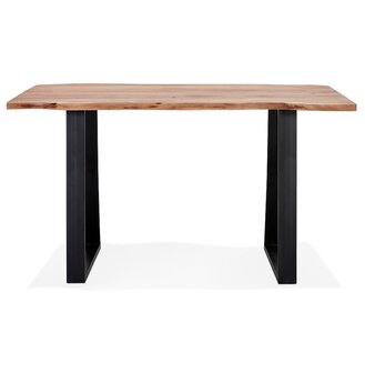 Table de bar haute &#039;RAFA&#039; en bois massif et m&eacute;tal - 160x90 cm