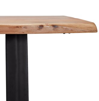 Table de bar haute &#039;RAFA&#039; en bois massif et m&eacute;tal - 160x90 cm