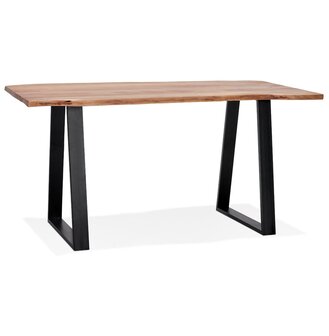 Table de bar haute &#039;RAFA&#039; en bois massif et m&eacute;tal - 200x95 cm