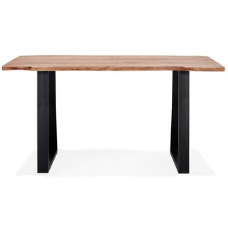 Table de bar haute &#039;RAFA&#039; en bois massif et m&eacute;tal - 200x95 cm