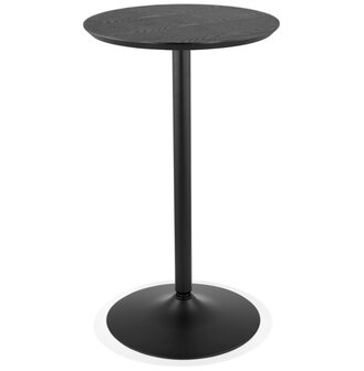 Ronde hoge tafel &#039;TAMAGO&#039; van hout en zwart metaal - &Oslash; 60 cm