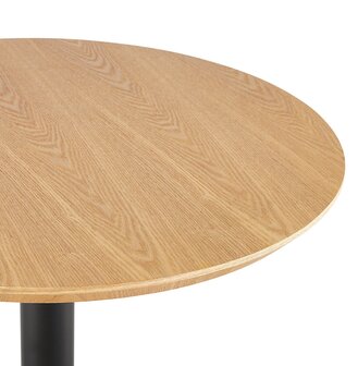 Ronde hoge tafel &#039;TAMAGO&#039; van natuurlijk afgewerkt hout en zwart metaal - &Oslash; 60 cm