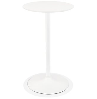 Ronde hoge tafel &#039;IDALGO&#039; van hout en wit metaal - &Oslash; 60 cm