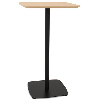 Hoge tafel &#039;PATATI&#039; in hout met natuurlijke afwerking en zwart metaal - 60X60 CM