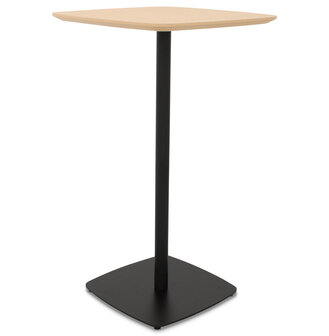 Hoge tafel &#039;PATATI&#039; in hout met natuurlijke afwerking en zwart metaal - 60X60 CM