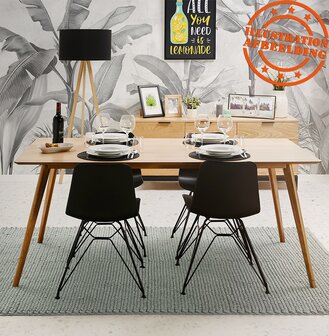 Design stoel &#039;GAUDY&#039; zwart industri&euml;le stijl met zwart metalen voet