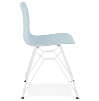 Moderne stoel &#039;GAUDY&#039; blauw met wit metalen voet