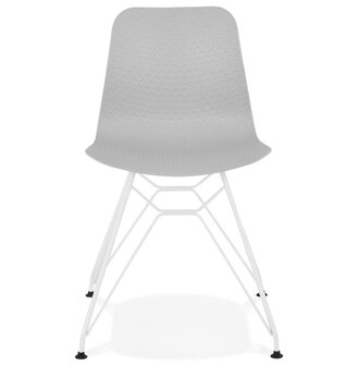 Moderne stoel &#039;GAUDY&#039; grijs met wit metalen voet