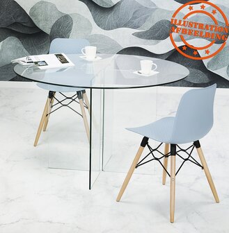 Scandinavische stoel &#039;TONIC&#039; blauw design