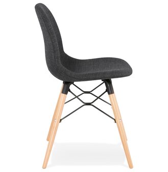 Scandinavische stoel &#039;BIZON&#039; van donkergrijze stof