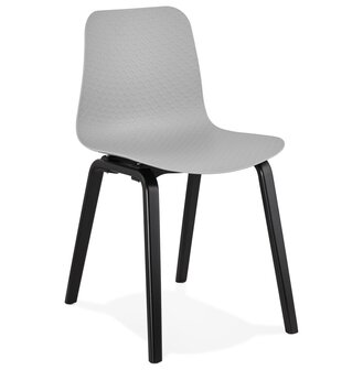 Design stoel &#039;PACIFIK&#039; grijs met zwarte houten poten