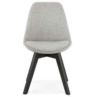 Designstoel &#039;WILLY&#039; in grijze stof met poten in zwart hout