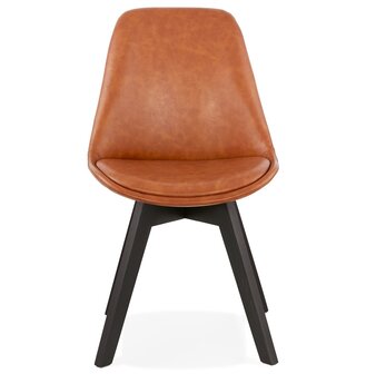 Designstoel &#039;NIAGARA&#039; bruin met poten in zwart hout