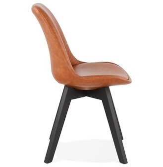 Designstoel &#039;NIAGARA&#039; bruin met poten in zwart hout