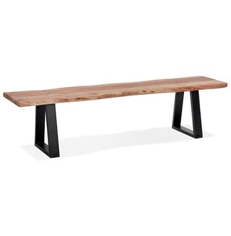 Industri&euml;le bank &#039;RAFA BENCH&#039; van massief hout en metaal - 180 cm