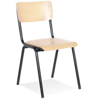 Klassieke schoolstoel &#039;MASTER&#039; van natuurlijk afgewerkt hout