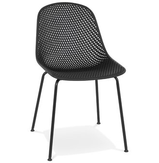 Zwarte geperforeerde design stoel &#039;VIKY&#039; binnen/buiten
