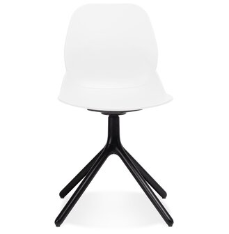 Witte design stoel &#039;TUCANA&#039; met zwarte metalen poten