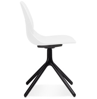 Witte design stoel &#039;TUCANA&#039; met zwarte metalen poten