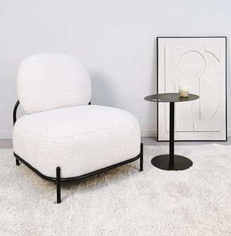 Lounge stoel &#039;ORSO LOUNGE&#039; in beige boucl&eacute;stof