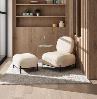 Lounge stoel &#039;ORSO LOUNGE&#039; in beige boucl&eacute;stof