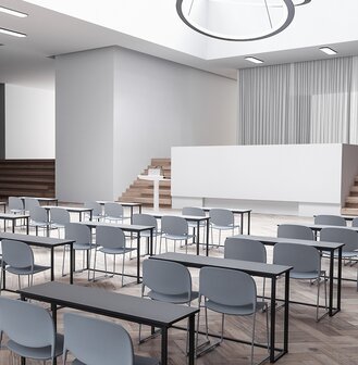 Stoel &#039;PILA&#039; wit met kunststof zitting en metalen structuur