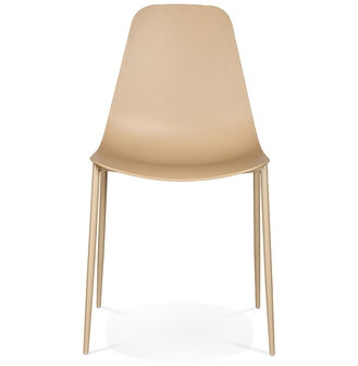 Beige stoel &#039;FELIZ&#039; van kunststof en metaal voor binnen/buiten