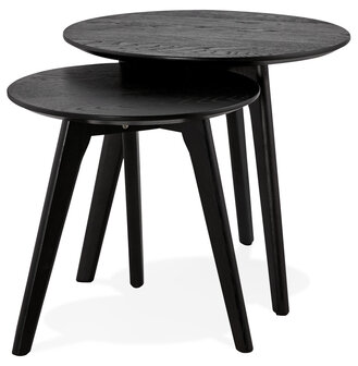 Zwarte, ronde onderschuiftafels &#039;GABY&#039;