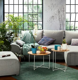 Design bijzettafel &#039;TSUNAMI&#039; wit van hout en metaal