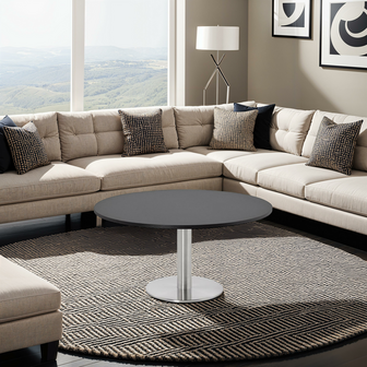 Lage loungetafel HOUSTON zwart - &Oslash; 90 cm
