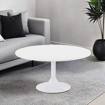 Lage loungetafel DETROY wit - &Oslash; 90 cm