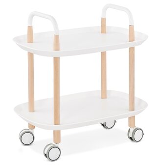Witte design bijtafel op wielen &#039;VELOCE&#039;