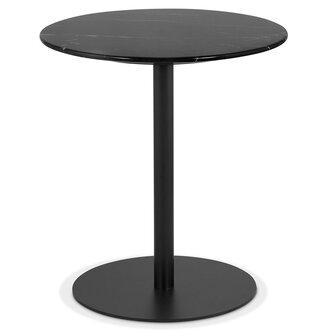 Ronde bijzettafel &#039;STONE&#039; in zwart marmer