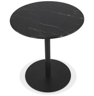 Ronde bijzettafel &#039;STONE&#039; in zwart marmer