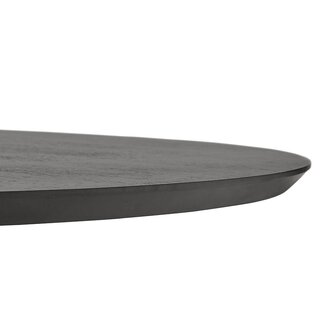 Ronde salontafel &#039;BUSTER MINI&#039; van zwarte hout en zwarte metalen poot - &Oslash; 90 cm