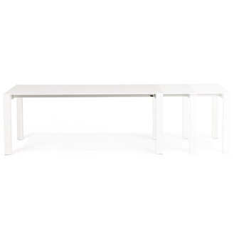 Uitschuifbare, witte, matte design tafel &#039;MAMAT&#039; - 190(270)x95 cm