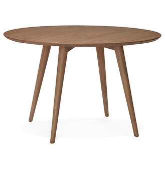 Notenhouten, ronde eettafel &#039;SWEDY&#039; in Scandinavische stijl - &Oslash; 120 cm