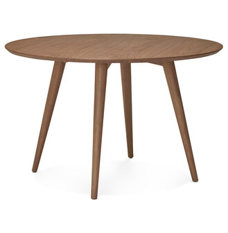 Notenhouten, ronde eettafel &#039;SWEDY&#039; in Scandinavische stijl - &Oslash; 120 cm